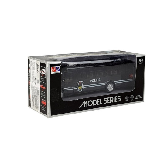 Juodas policijos autobuso modelis su garso efektu Tarnybiniai automobiliai