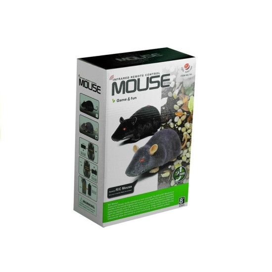 Mysz Sterowana Pilotem R/C Na Kółkach Duża Czarna Radijo bangomis valdomi žaislai