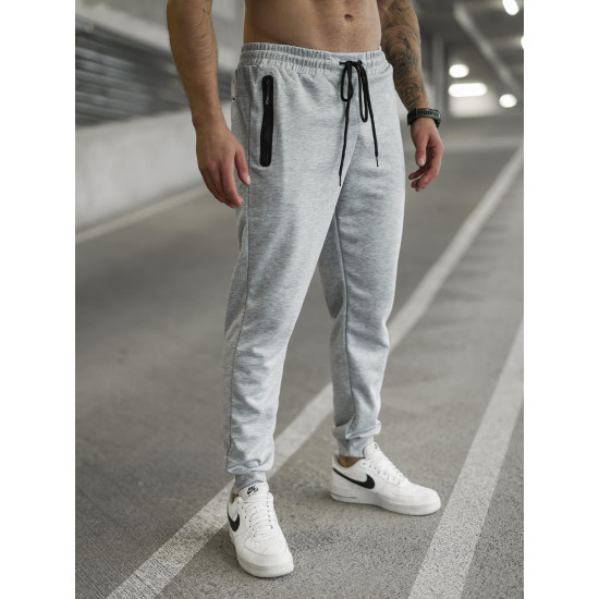 Vyriškos šviesiai pilkos kelnės Run Laisvalaikio kelnės