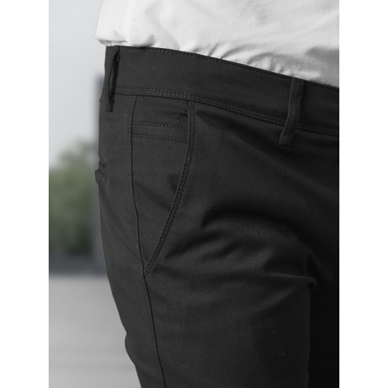 Vyriškos juodos chino kelnės Reno V/6545 - Kelnės Vyriškos juodos chino kelnės Reno Klasikinės kelnės