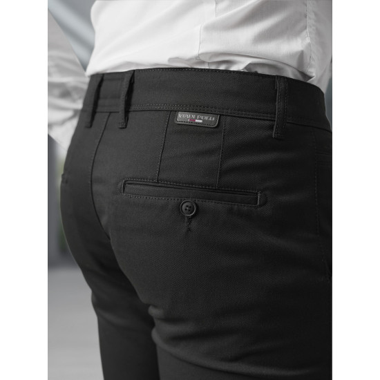 Vyriškos juodos chino kelnės Reno V/6545 - Kelnės Vyriškos juodos chino kelnės Reno Klasikinės kelnės