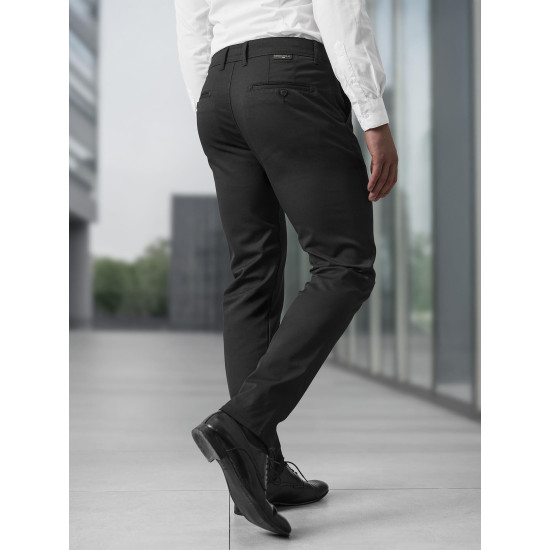 Vyriškos juodos chino kelnės Reno V/6545 - Kelnės Vyriškos juodos chino kelnės Reno Klasikinės kelnės