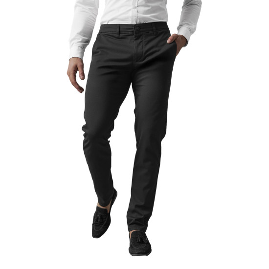 Vyriškos juodos chino kelnės Reno V/6545 - Kelnės Vyriškos juodos chino kelnės Reno Klasikinės kelnės