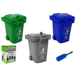 Žaislinė šiukšliavežė su 4 šiukšliadežėmis ir atsuktuvu