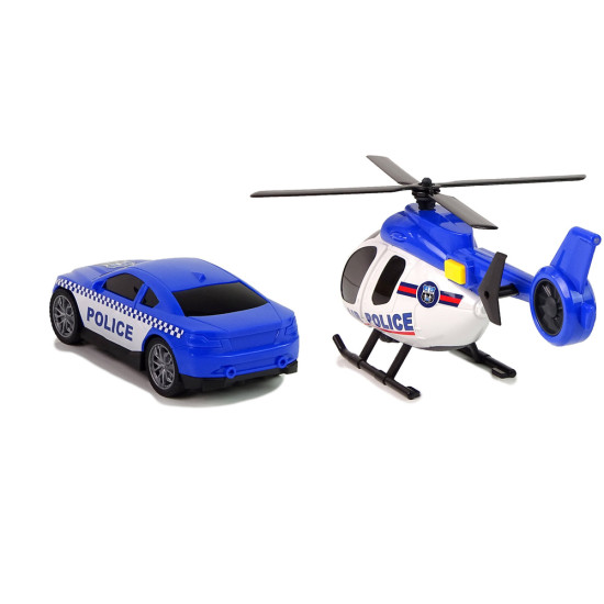 Policijos rinkinys: vilkikas, automobilis ir sraigtasparnis Automobilių rinkiniai