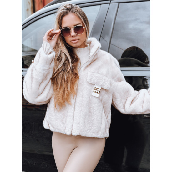 Moteriškas baltas trumpas kailinis paltas Ariel Moteriškos striukės