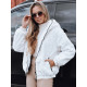 Moteriškas baltas kailinis švarkas su gobtuvu Jules Moteriškos striukės