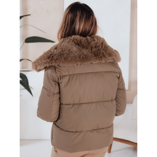 Moteriška ruda trumpa striukė su kailiu Flora Moteriškos striukės