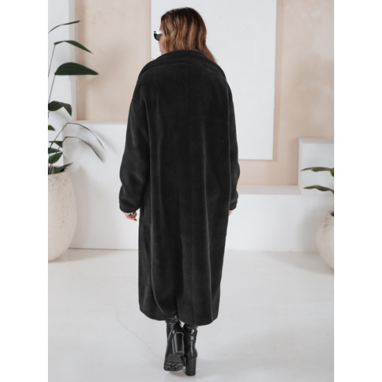 Moteriškas ilgas juodas žieminis paltas Fabio Moteriškos striukės