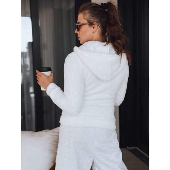 Moteriškas baltas džemperis su gobtuvu Alan