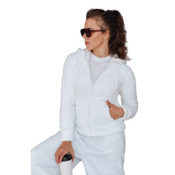 Sieviešu balts džemperis ar kapuci Alan