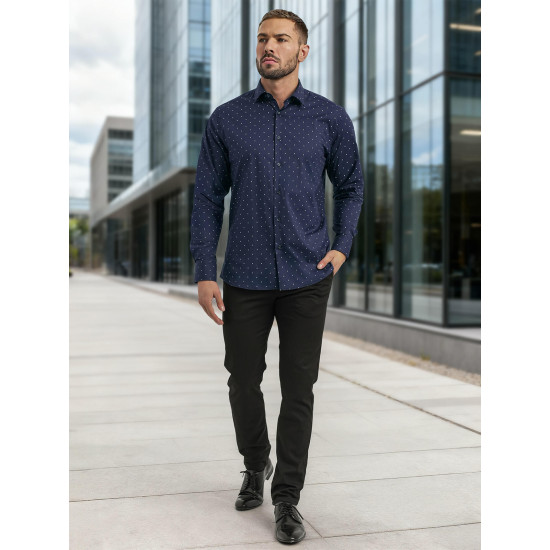 Vyriški tamsiai mėlyni marškiniai Royal Marškiniai