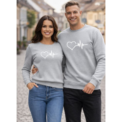 Šviesiai pilki džemperiai Širdis (baltas)