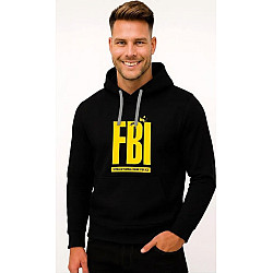 Vyriškas juodas džemperis su gobtuvu FBI
