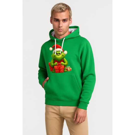 Žalias džemperis su gobtuvu Grinčas su dovanomis