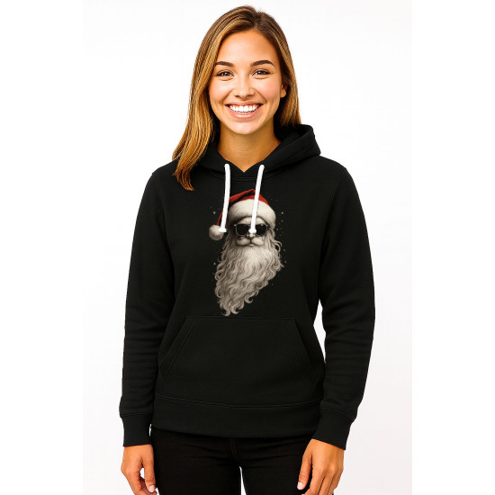 Juodas džemperis su gobtuvu Santa