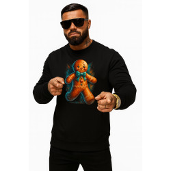 Juodas džemperis be gobtuvo Imbierinis sausainis