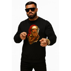 Juodas džemperis Kalėdų senelis su cigaru