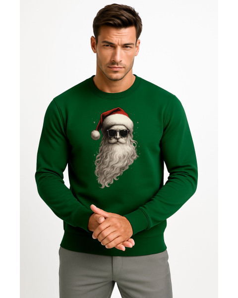 Tamsiai žalias džemperis be gobtuvo Santa
