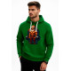 Tamsiai žalias džemperis su gobtuvu sportiškas Kalėdų Senelis