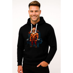 Musta huppari urheilullinen joulupukki joulupukki