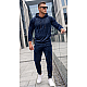 Dark Blue Men's Velour Suit by Rolos
