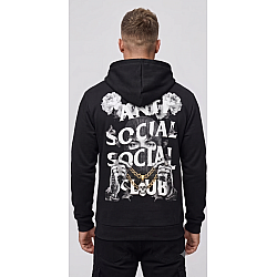 Vyriškas juodas džemperis su gobtuvu Social