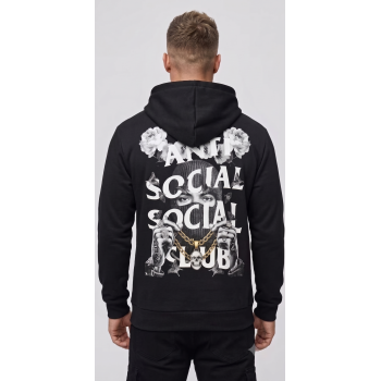 Мужской чёрный свитшот с капюшоном Social