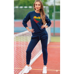 Moteriškas tamsiai mėlynas sportinis komplektas Lietuva
