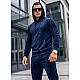 Dark Blue Men's Velour Suit by Rolos
