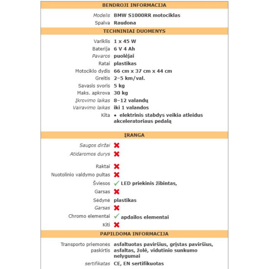 BMW raudonas motociklas
