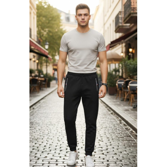 Vyriškos juodos kelnės Edmond Laisvalaikio kelnės