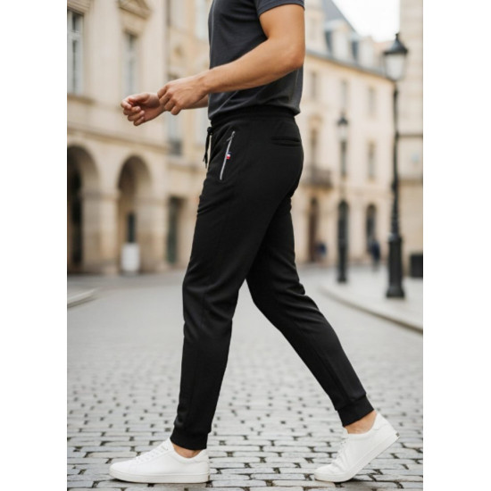 Vyriškos juodos kelnės Edmond Laisvalaikio kelnės