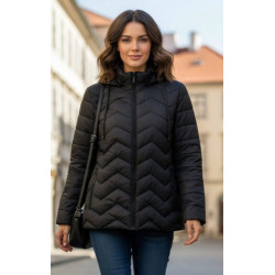 Juoda dygsniuota striukė Amel