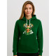 Moteriškas tamsiai žalias džemperis su gobtuvu Lietuvaitė su džemperiu