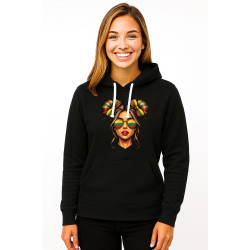 Women's black jumper Lithuaniaite with glasses