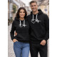 Black hooded sweatshirt Heart (white)