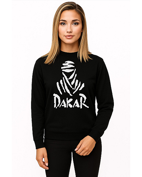 Moteriškas juodas džemperis be gobtuvo Dakar (baltas)