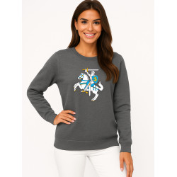 Moteriškas pilkas džemperis be gobtuvo Vytis