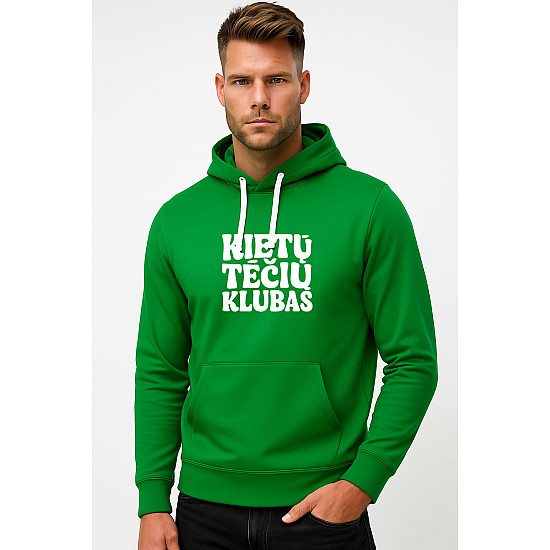 Męska zielona bluza z kapturem Cool Dads Club (biały)
