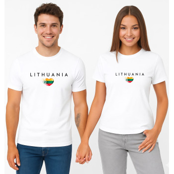 Комплект белых футболок «Lithuania» (чёрный)