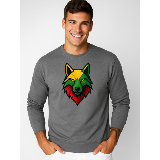 Vīriešu pelēks džemperis bez kapuces „Vilks“ Džemperi ar kapuci