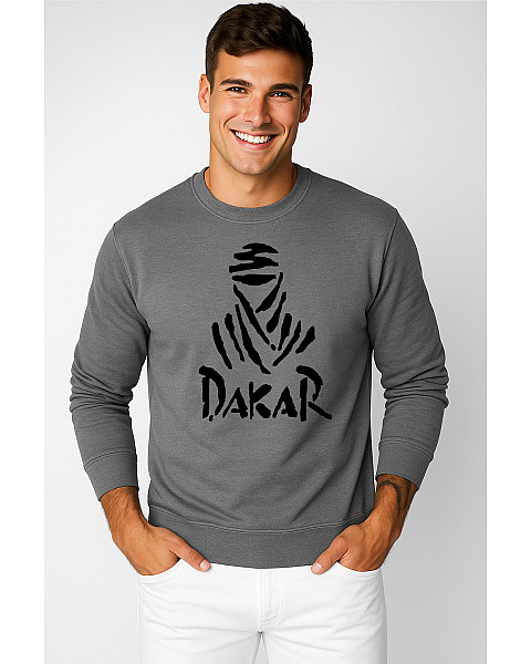 Pilkas džemperis be gobtuvo Dakar (juodas)