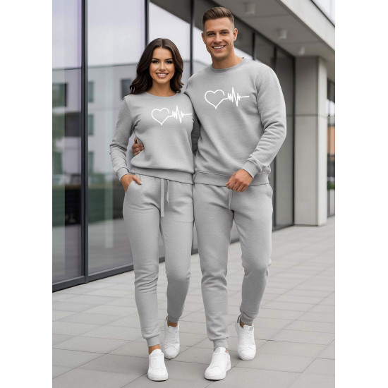 Šviesiai pilki džemperiai Širdis (baltas)