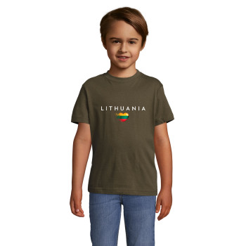 Children's Khaki T-Shirt Lithuania (White)