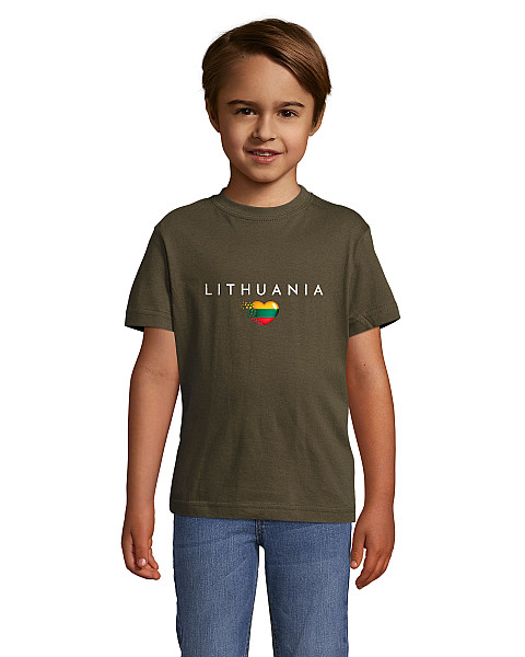 Vaikiški chaki marškinėliai Lithuania (baltas)