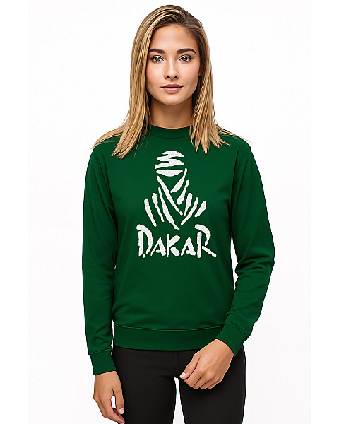 Moteriškas tamsiai žalias džemperis be gobtuvo Dakar (baltas)