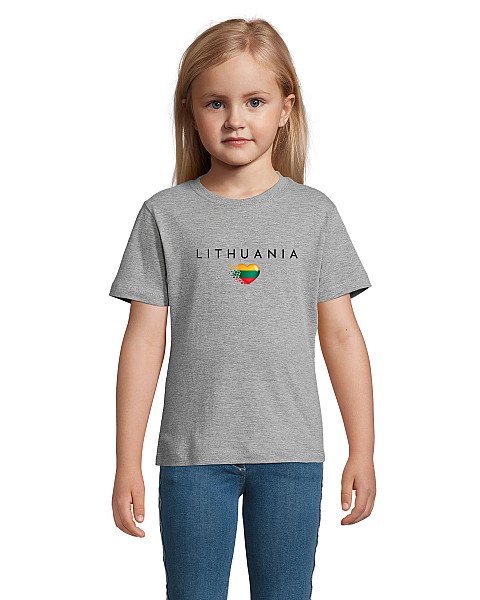 Vaikiški pilki marškinėliai Lithuania (juodas)