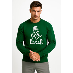 Tamsiai žalias džemperis be gobtuvo Dakar (baltas)