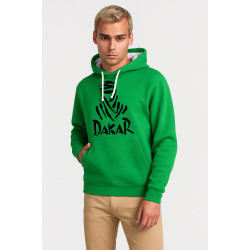 Vyriškas žalias džemperis su gobtuvu Dakar (juodas)